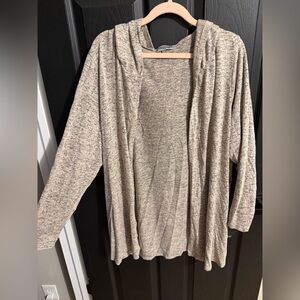 Cozy Heathered Open-Front Cardigan